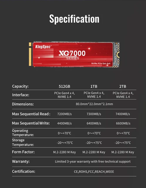 Atualize seu laptop com KingSpec PCIe 4.0 XG7000 2242 SSD - Kingspec