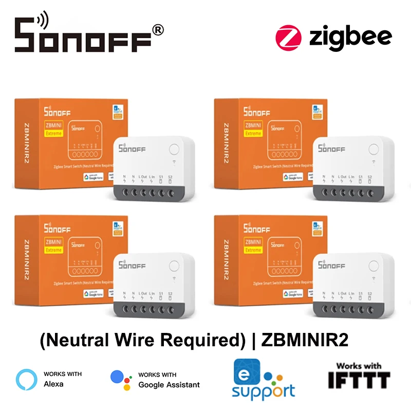 ZBMINIR2 Extreme Zigbee Smart Switch Detach Relay External Switch Remote Control via eWeLink Compatible With Zigbee Hub