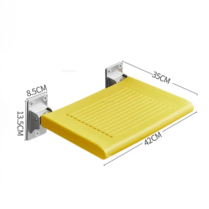 Home Non-slip Elderly Bathing Special Back Bathroom Chair Folding Wall-mounted Bathroom Seats Shower Chair Changing Shoe Stool 6