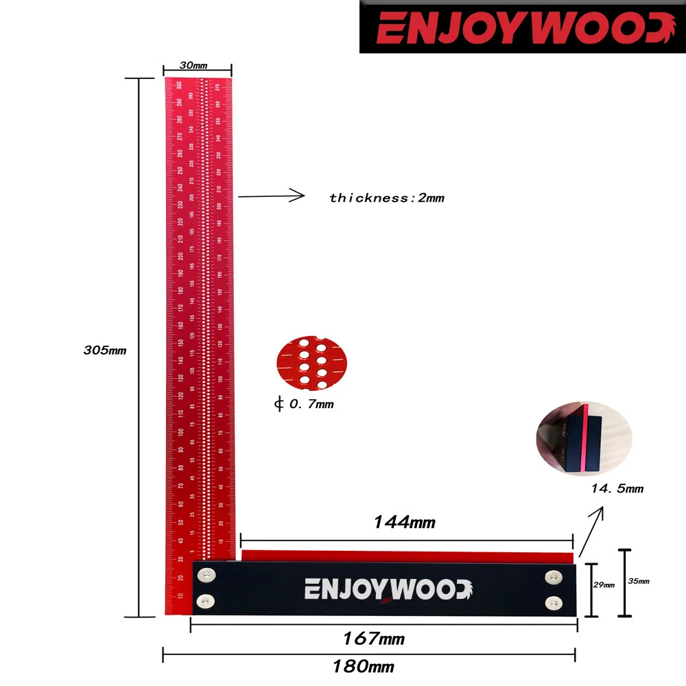 Aluminum Alloy L Shaped Ruler for Woodworking and Framing