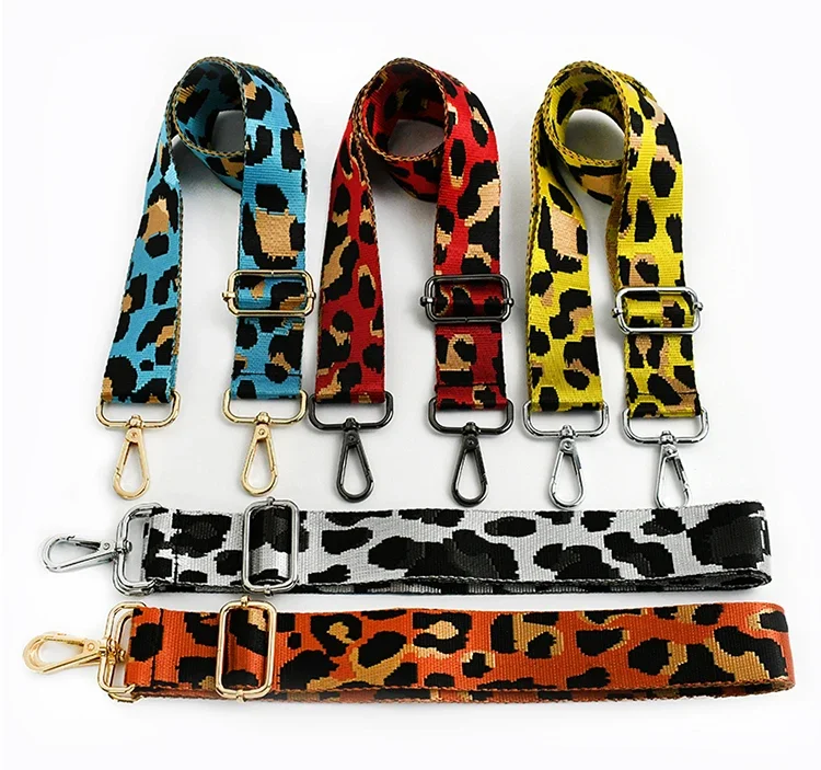 1Pc Deepeel 38mm Women Jacquard Bag Belts Leopard Shoulder Crossbody Straps Adjustable Webbing Strap DIY Bags Accessories