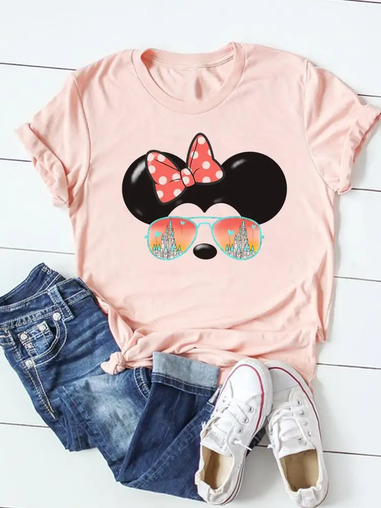 

Летняя женская футболка с рисунком Микки Мауса из мультфильма