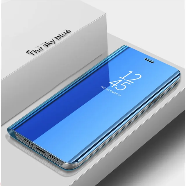 Luxury Glossy Mirror PU Leather Flip Case - Magnetic Shockproof Back Cover