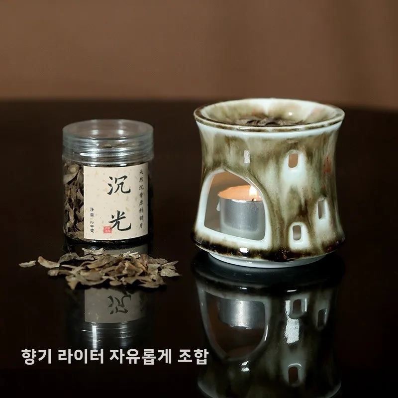 이만티라이프 천연 향슬라이스 비법 고대 레시피 가정용 향로 세트 세라믹 소재 다실용품