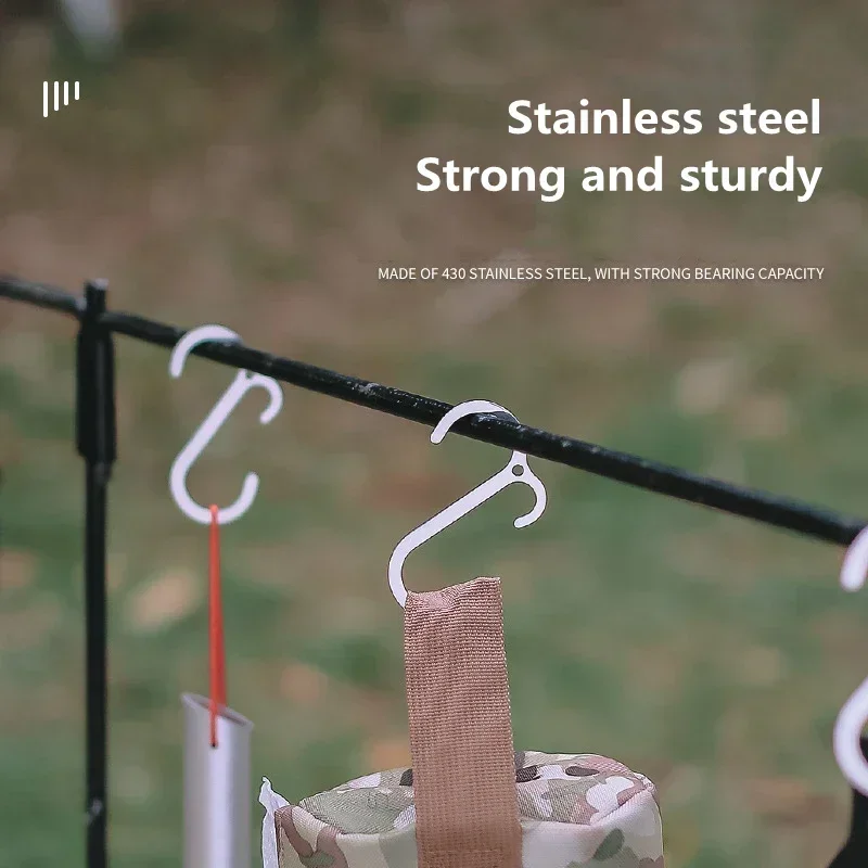 1/2/3/4pcs Outdoor Leather Hanging Hook S-Shaped Travel Kitchenware Finishing Hook Kitchen Pot Pan Lamp Holder Storage Rack