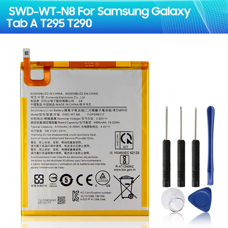 New Tablet Battery SWD WT N8 For SAMSUNG Galaxy Tab A T295 T290 5100mAh