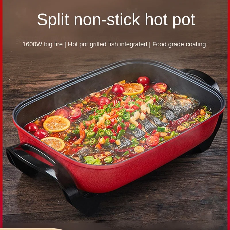 Joyoung 8L Electric Chafing Hotpot Multi-Functional All-in-One Pot Large Capacity Grilled Fish Roasting Pot Plug-in One-Piece electric steamer multi functional household multi layer large capacity small plug in three layer cooking