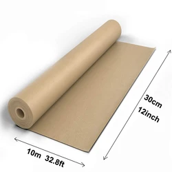 Versatile Brown Kraft Paper Roll - Durable Craft Paper for Wrapping, Packaging, and Creative Projects (30cmx10m Brown)