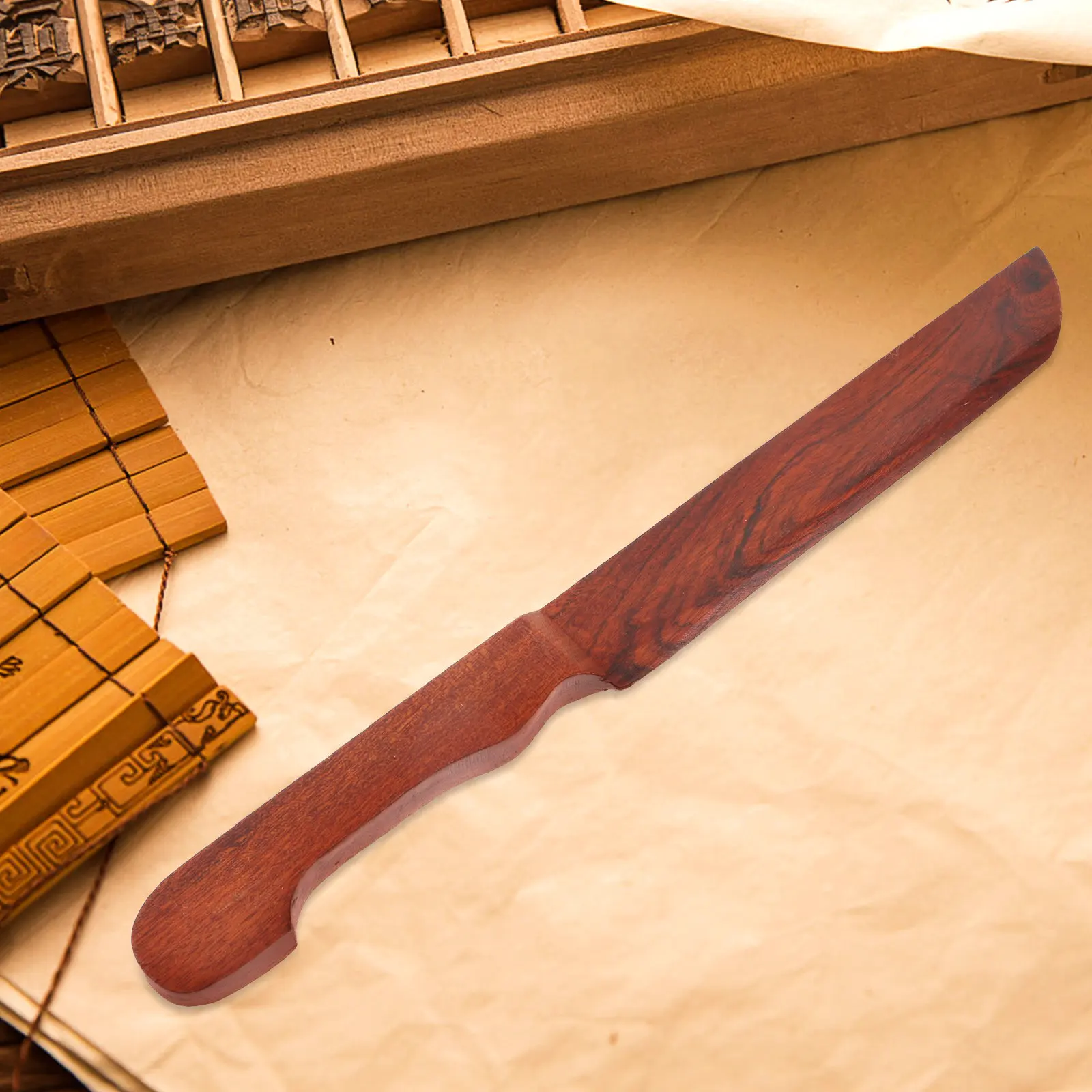 나무로 만든 중국식 예술 종이 절단기 경량 인체공학적 봉투 개봉기 쌀 종이 절단기 사무실 가정용 편지 개봉기