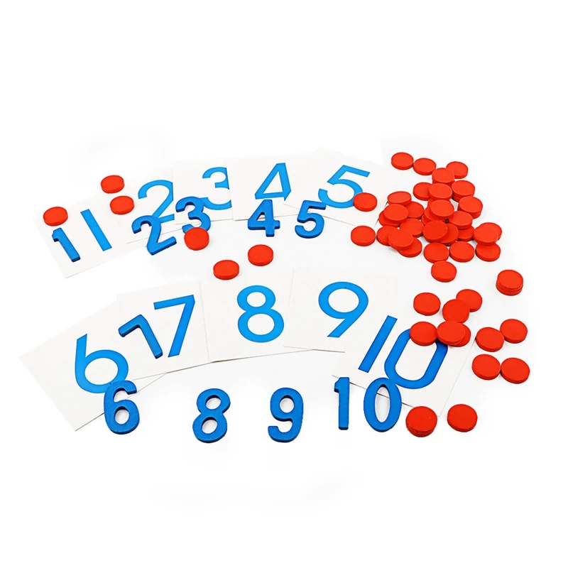 Family Version Montessori Cards & Counters Math Materials Digitals Number Early Childhood Education Preschool Training Kids Toys
