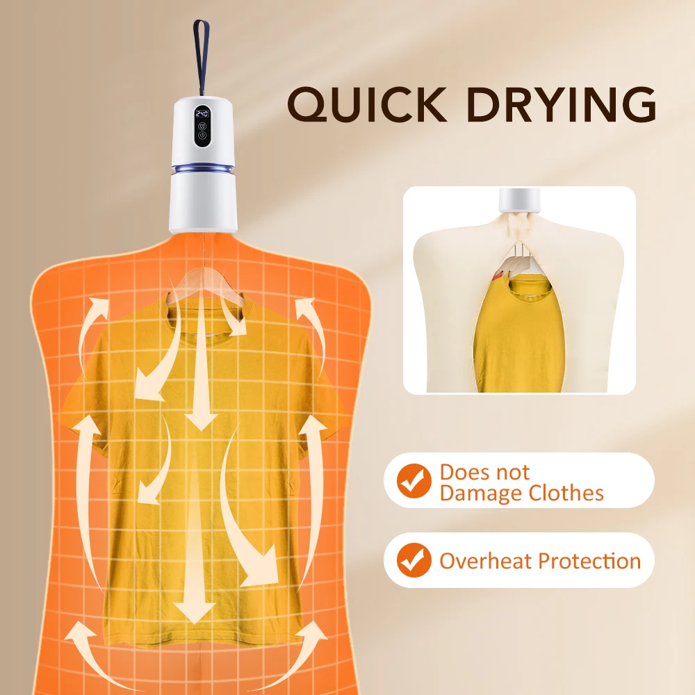 Electric Portable Clothes Dryer Foldable Drying Machine for Home Travel Clothing Fabric Dryer Convenient Clothing Dryer