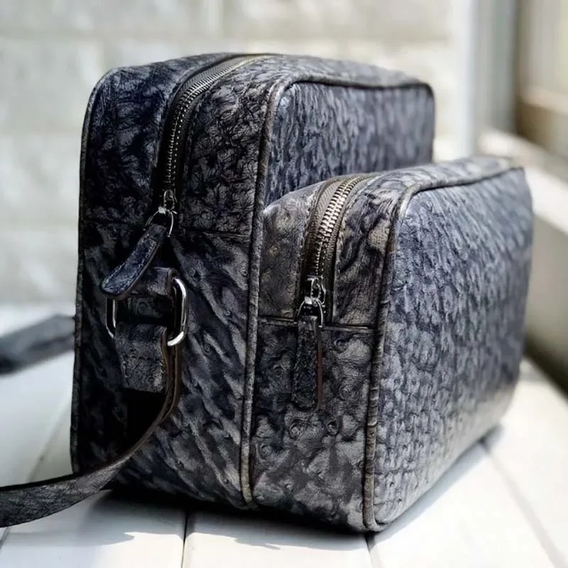 ouruili Ostrich skin leisure business large capacity women's bag zipper women's single shoulder bag cross women handbag