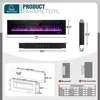 72" Electric Fireplace Remote Control Touch Screen Linear Heater Reversible Installation Adjustable Heat Levels Energy Efficient 6