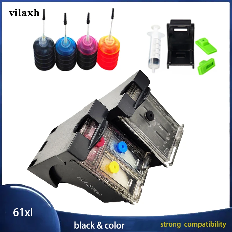 Vilaxh 61 Xl Kit Di Ricarica Dell'Inchiostro Per Hp 61Xl Per Hp 61 Envy 4500 4502 5530 E Deskjet 1050 2050 3050 Stampante 61 Cartucce Di Inchiostro