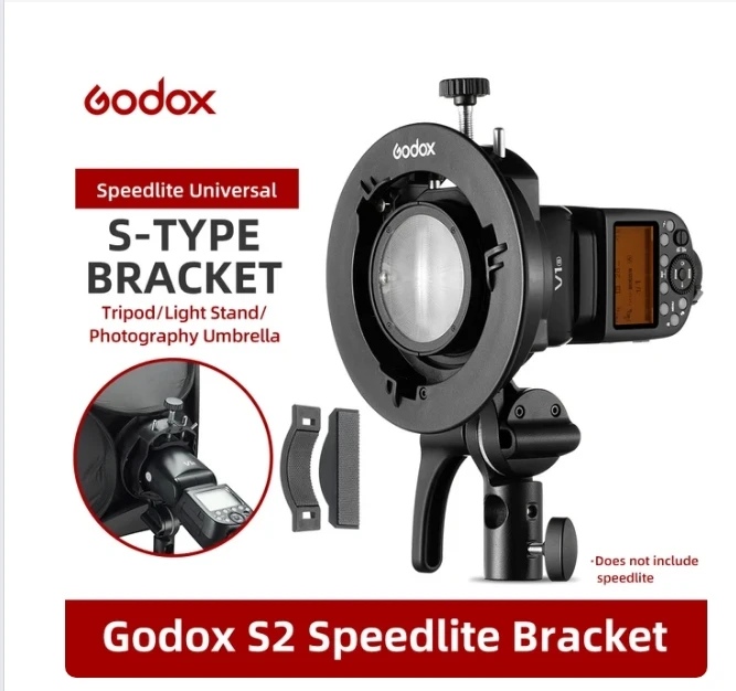 

Godox S2 Bowens Mount Flash S-type Holder Bracket for Godox V1 V860II AD200 AD400PRO Speedlite Flash Snoot Softbox