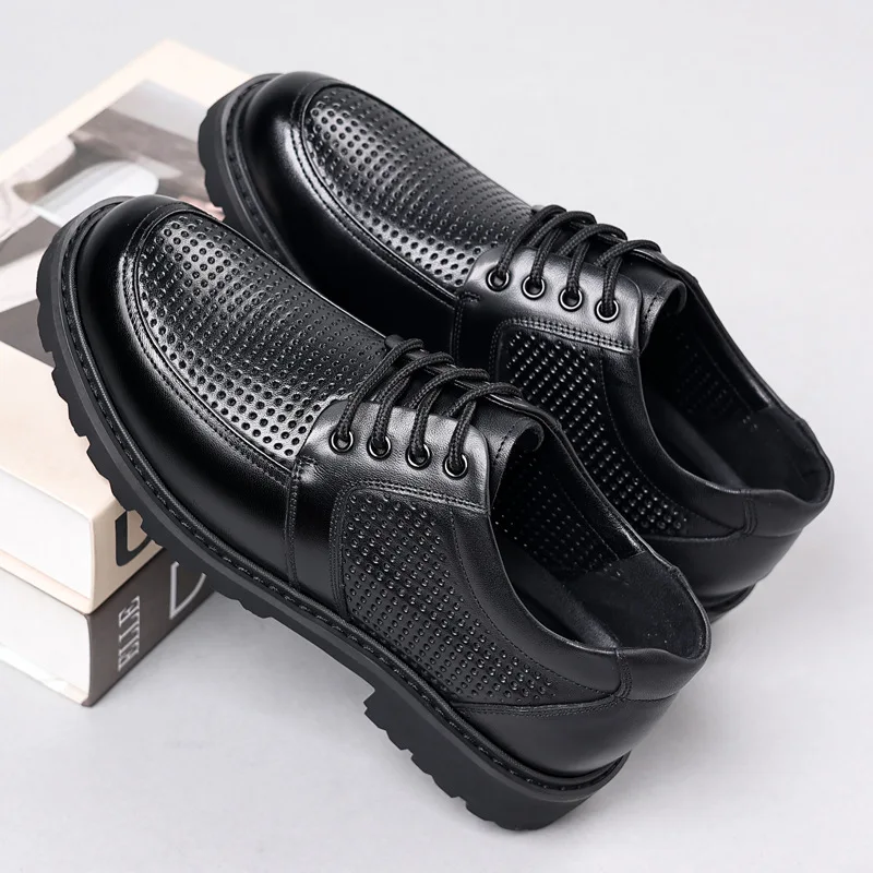 New Genuine Leather Men Casual Shoes Lace Up Man Trendy Sneakers Comfy All-match  Breathable Tenis Sport Shoes Skateboard Shoes 4