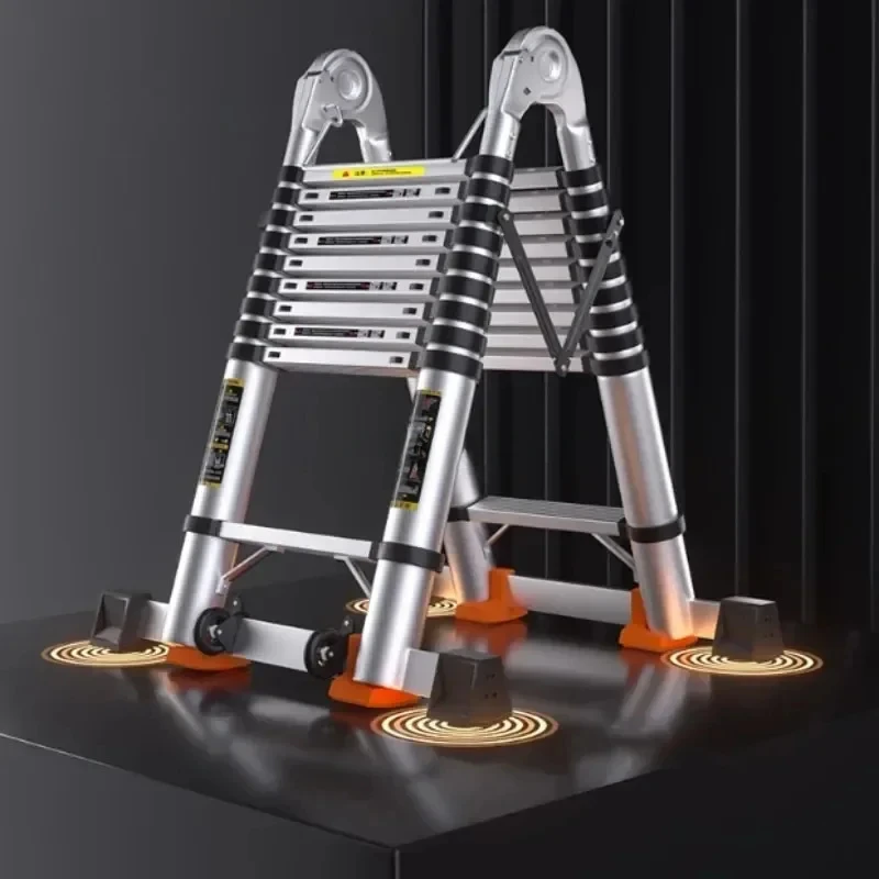 Slitina teleskopická krok žebřík multifunkční liftingový inženýrství schody zahuštěný rybinové ladders skládací schody