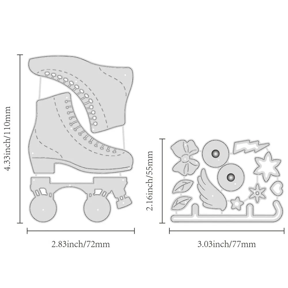 Patins Metal Cutting Morre, patins de gelo Die Cuts para DIY Scrapbooking,  aniversário, cartão de casamento, álbum, decoração Envelope - AliExpress, image size:1000x1000