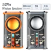 1-2PCS K07 Mecha Speakers Transparent TWS Stereo Wireless Bluetooth-compatible RGB Sound Light Rhythm Sound Box Subwoofer Gift 1