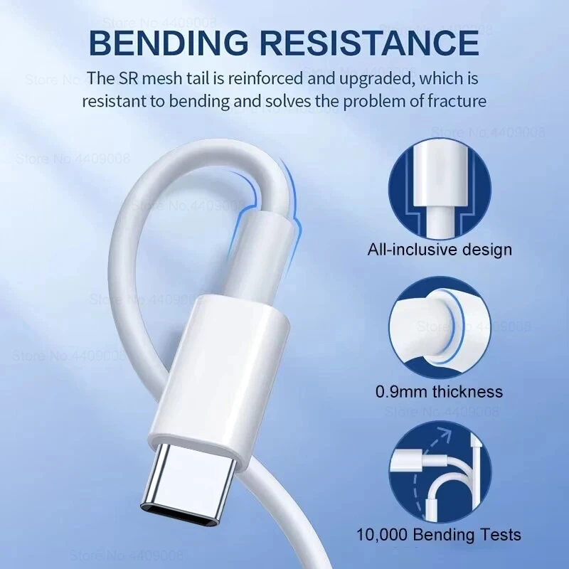 รูปสินค้า สายชาร์จ USB-C 100W ชาร์จเร็ว ใช้ได้กับทุกสมาร์ทโฟน