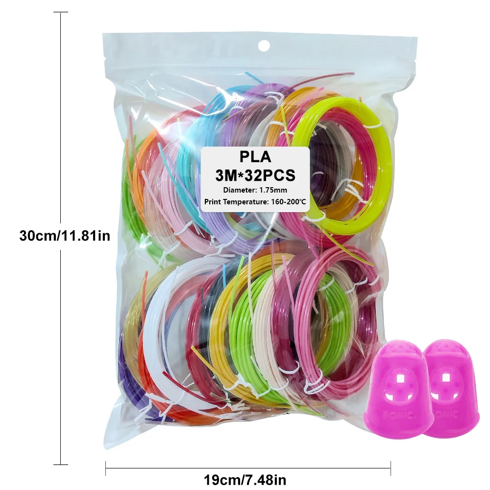 Vibrant Colored PLA Filament - Smoke-Free, Safe Plastic Refill for 3D Children’s Printing Pen