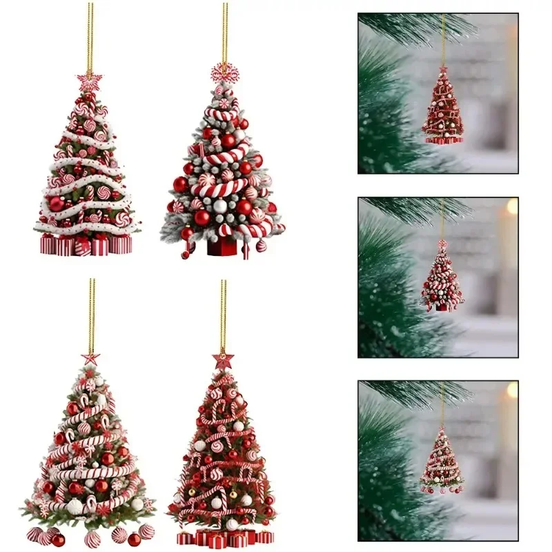 2025 New Year Christmas Tree Hanging Ornaments Pendant Xmas Home Table Decor Gifts Happy Decor Christmas Decoration
