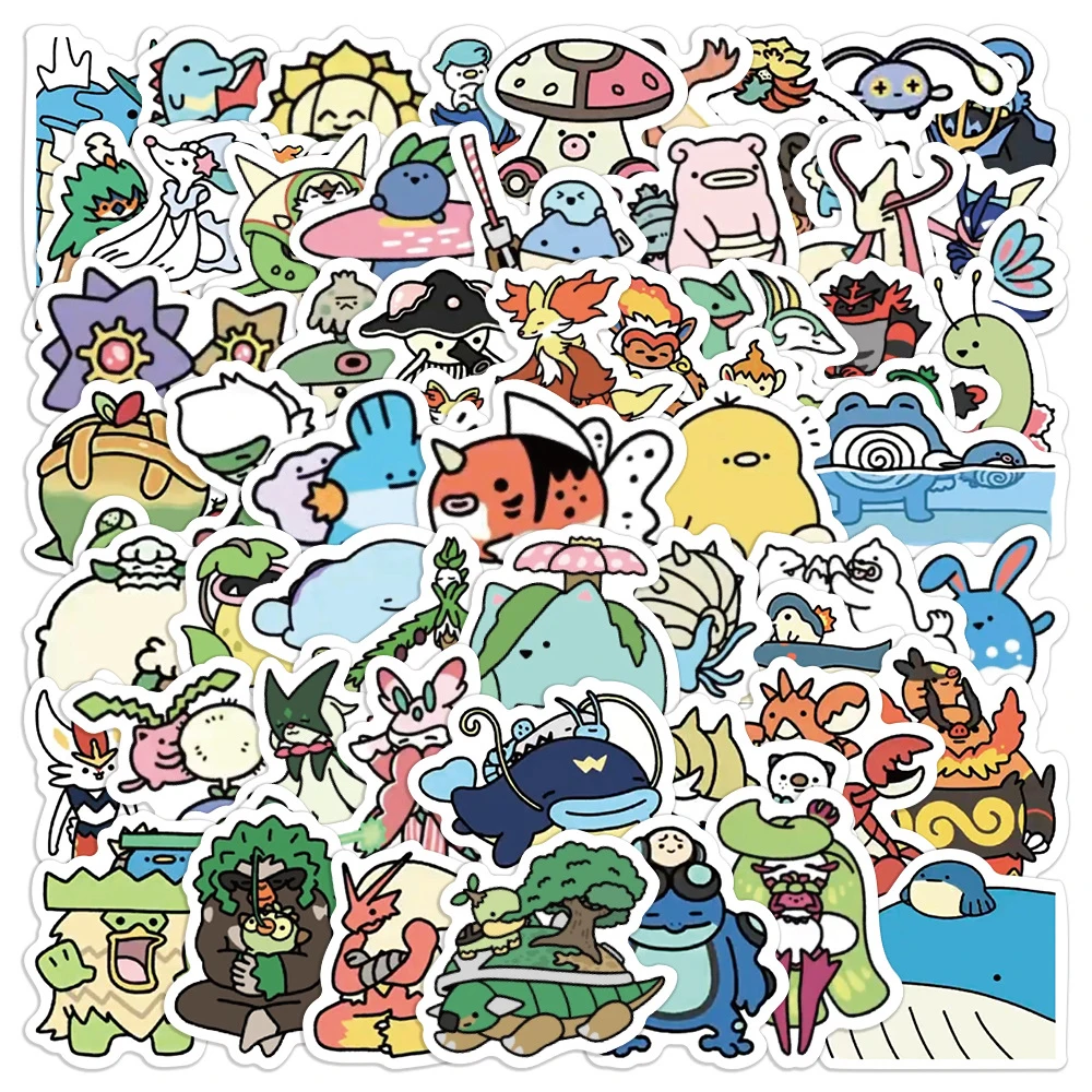 

10/30/59pcs Cute Anime Pokemon Cartoon Stickers Funny Decals for Kids Toy Graffiti DIY Water Bottle Phone Luggage Kawaii Sticker