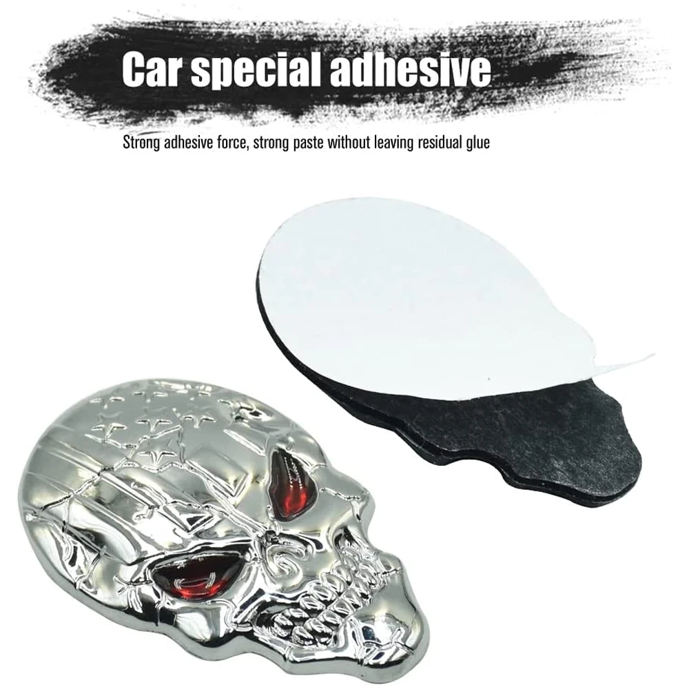 TQQTQQ 1Pcs Car Sticker Metal Car Side Fender Rear Trunk Skull Emblem Badge  Decal for Any Vehicle Truck Car Motorcycle - AliExpress