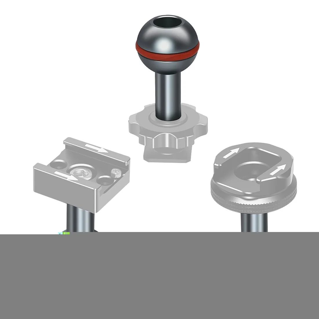 1-Zoll-Kugelkopfadapter 1/4 Zoll M5-Schraube für GoPro 13 12 Insta360 X5 OSMO 360 ° Action Unterwasser Fülllicht Arm Griff Tablett Tauchen – Detail 18