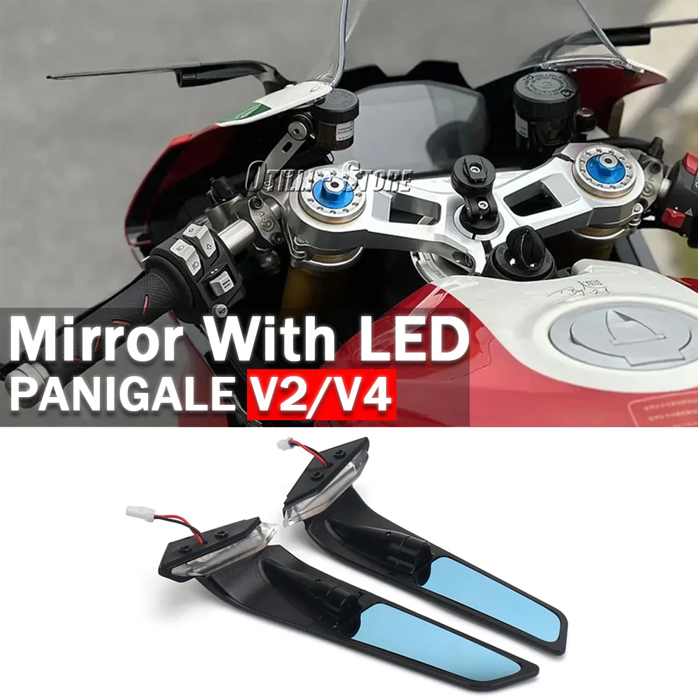 

Motorcycle With LED Turn Signal Side Mirror For Ducati PANIGALE V2 Panigale V4 Rearview Mirrors Stealth Mirrors Sports Mirrors