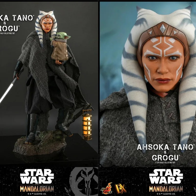 Original Hot Toys 1/6 Dx20 Dx21 Soldier The Mandalorian Ahsoka Tano Grogu Star Wars Yoda Baby Set Completo 12In Action Figure Model