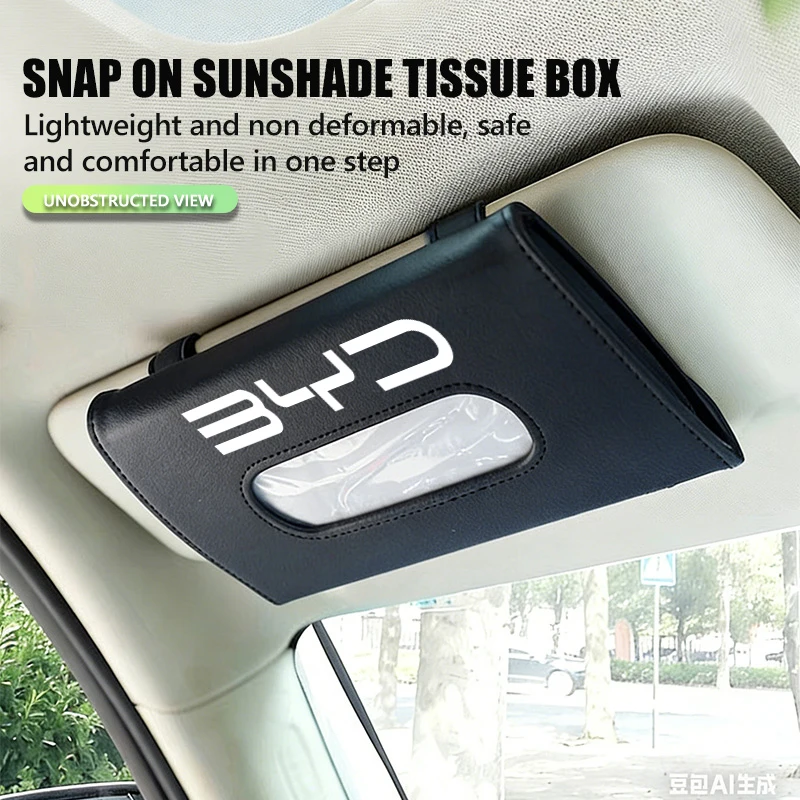 차량용 티슈 박스, 햇빛 가리개형 걸이식 냅킨 홀더, 종이 랙 (BYD Tang MAX DMI Qin EV600 Han EV Yuan Song PLUS Pro 용)