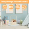 Baby Shower Crate Closet Wood Baby Shower Basket with Portable Handle Decorate Large Capacity Toy Storage Basket for Bathroom 2