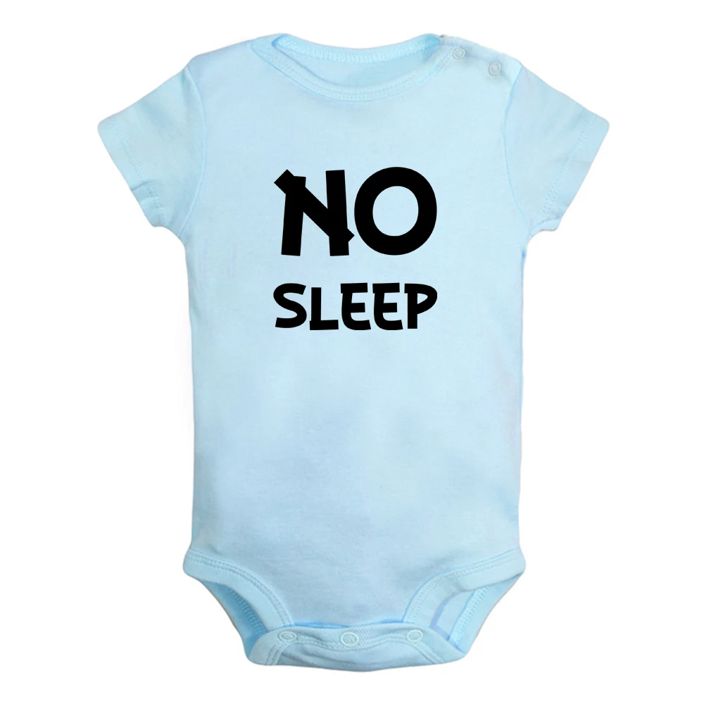 

iDzn NEW No Sleep Cute Baby Rompers Baby Boys Girls Fun Print Bodysuit Infant Short Sleeves Jumpsuit Kids Soft Clothes