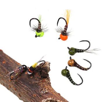 6PCS Tungsten Perdigon Nymph Flies 1