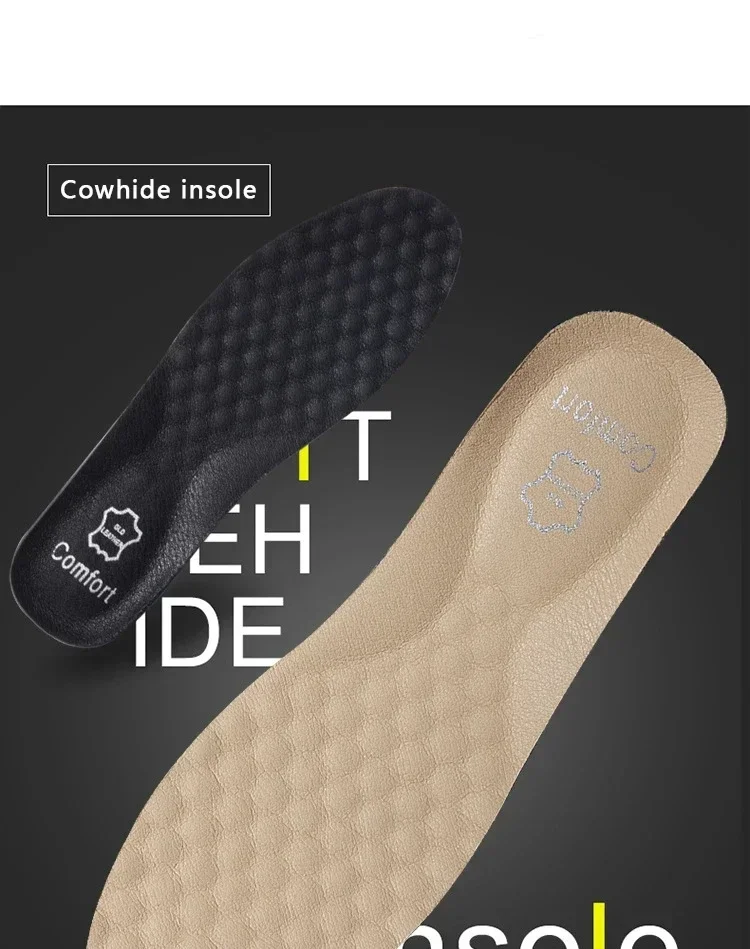 2 stücke/4 stücke Arch Support Orthopädische Einlegesohle Leder Atmungsaktive Einlegesohlen Schock Absorbieren Sohle Männer Turnschuhe Leder Schuhe Einlegesohlen – Detail 4