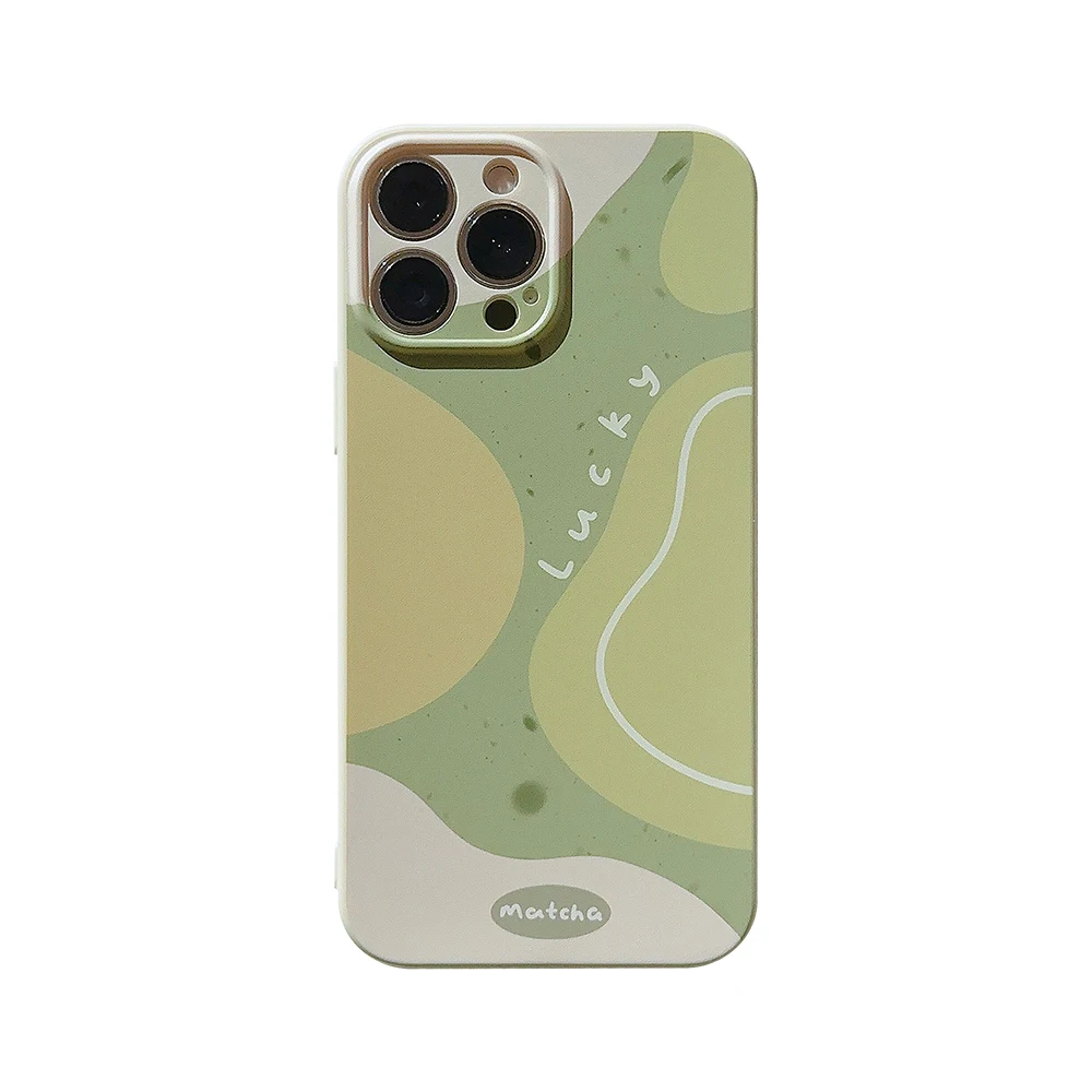 Artistic Ins Matcha Green Color Blocks Custodia Di Alta Qualità Per Iphone 14 13 Pro Max Cover Posteriore Per 12 11 Pro Max Capa Corque