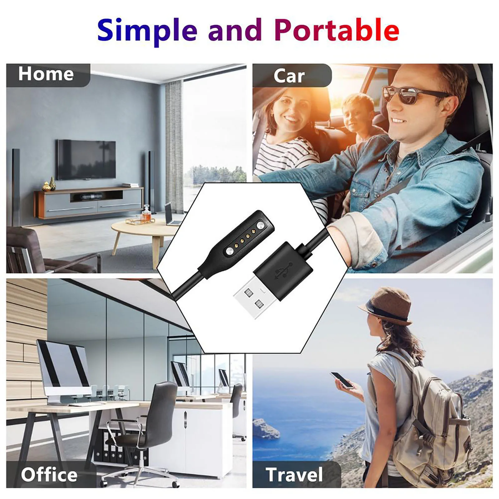Replacement Charging Cable Magnetic Portable Adapter Charger Cord For Bose Frames Alto S M L Rondo Soprano Tenor Smart Glasses