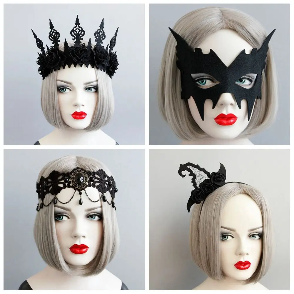 

Cosplay Headband Halloween Headband Rose Headpiece Witch Hat Hairband Spider Halloween Party Decorations Gothic Black Crown