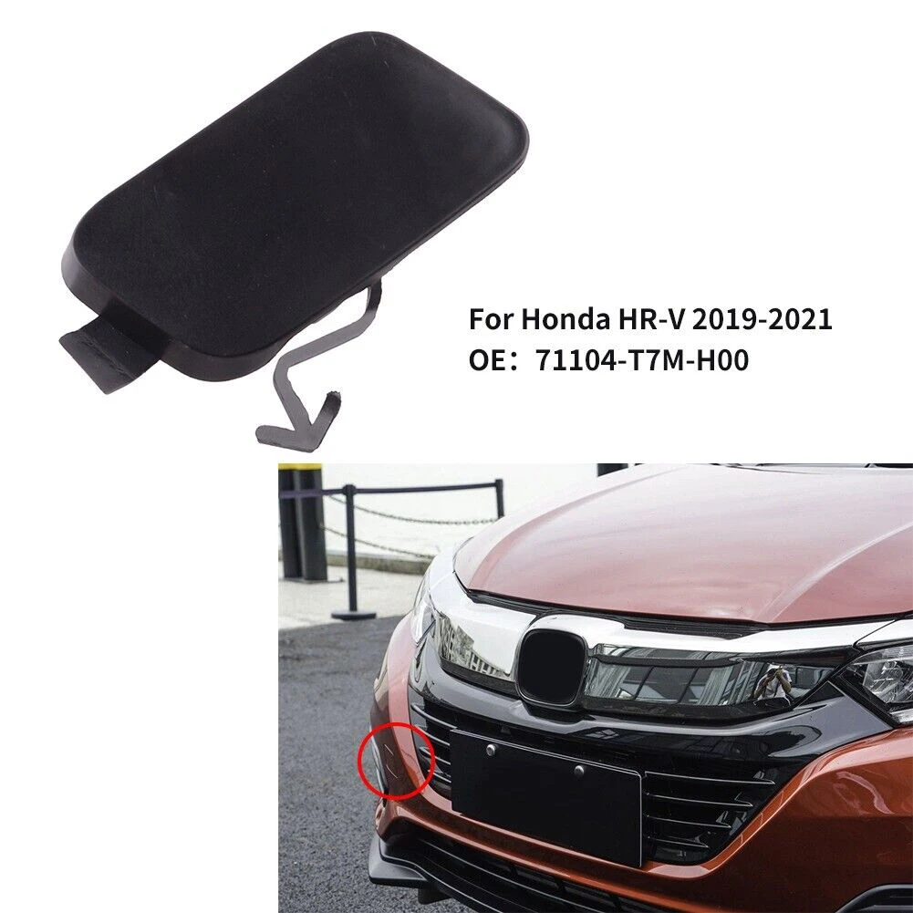 

Front Bumper Tow Hook Cover Cap 71104-T7M-H00 For Honda For HR-V 2019-2021 Front Tow Hook Cover Trailer Cover Accessories