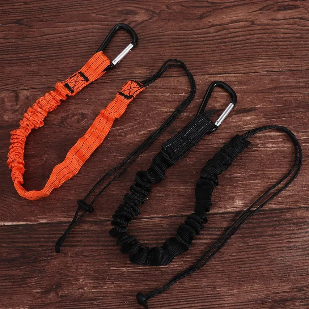 With Carabiner Hook Safety Bungee Tether Anti-Falling Climbing Working Tool Safety Rope Telescopic Nylon Tool Lanyard