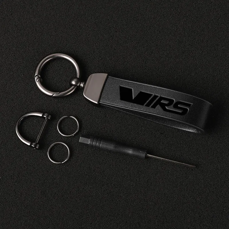 Luxury Genuine Leather Keychain with VRS Logo