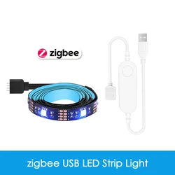 Enhanced Smart LED Strip Light with WiFi and USB Connectivity, Color-Changing Backlight - 4 Meter Kit (Zigbee USB Strip)