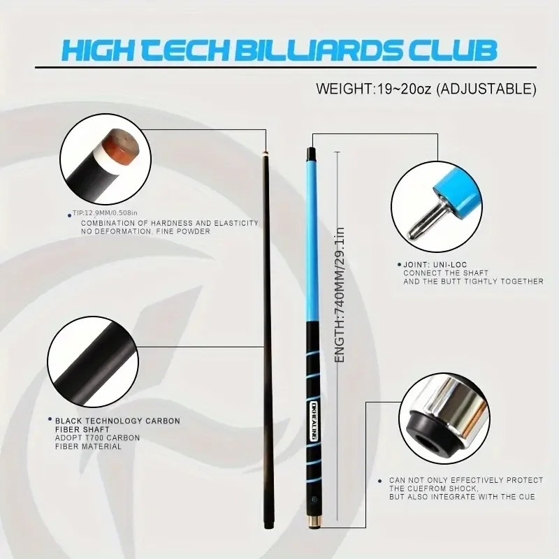 OKHEALING Carbon Fiber Pool Cue Stick Professional Cues (Carbon