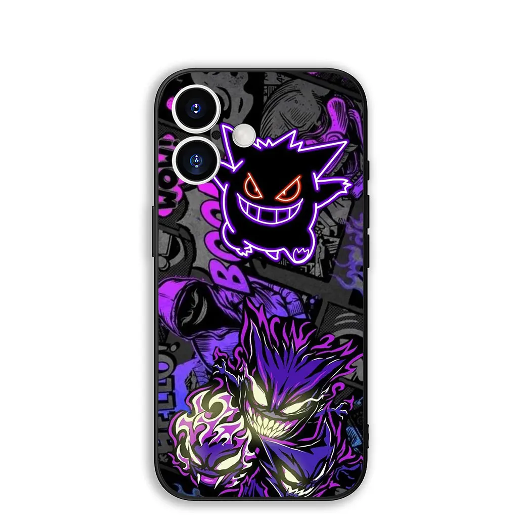 Soft Cover Phone Case with P-Pikachus and Gengar Design