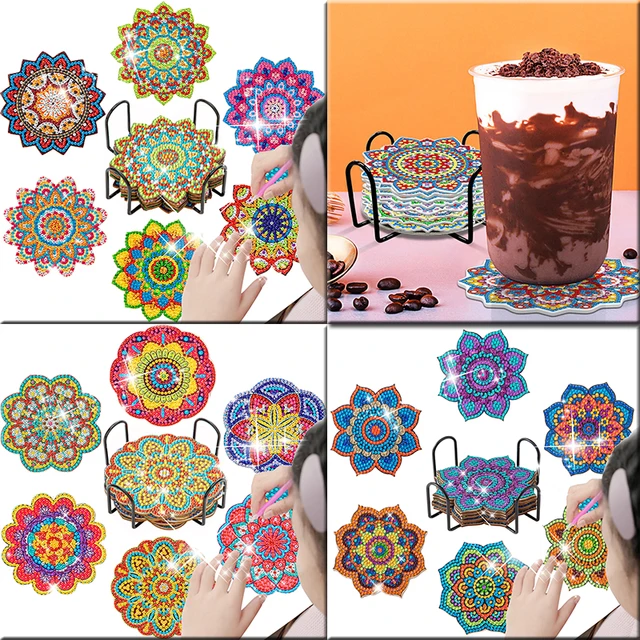 12 Pièces Bricolage Mandala Diamant Peinture Autocollants Pour