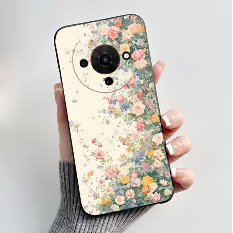 Butterfly Flower Black Soft Silicone Phone Case - Stylish Protective Back Cover