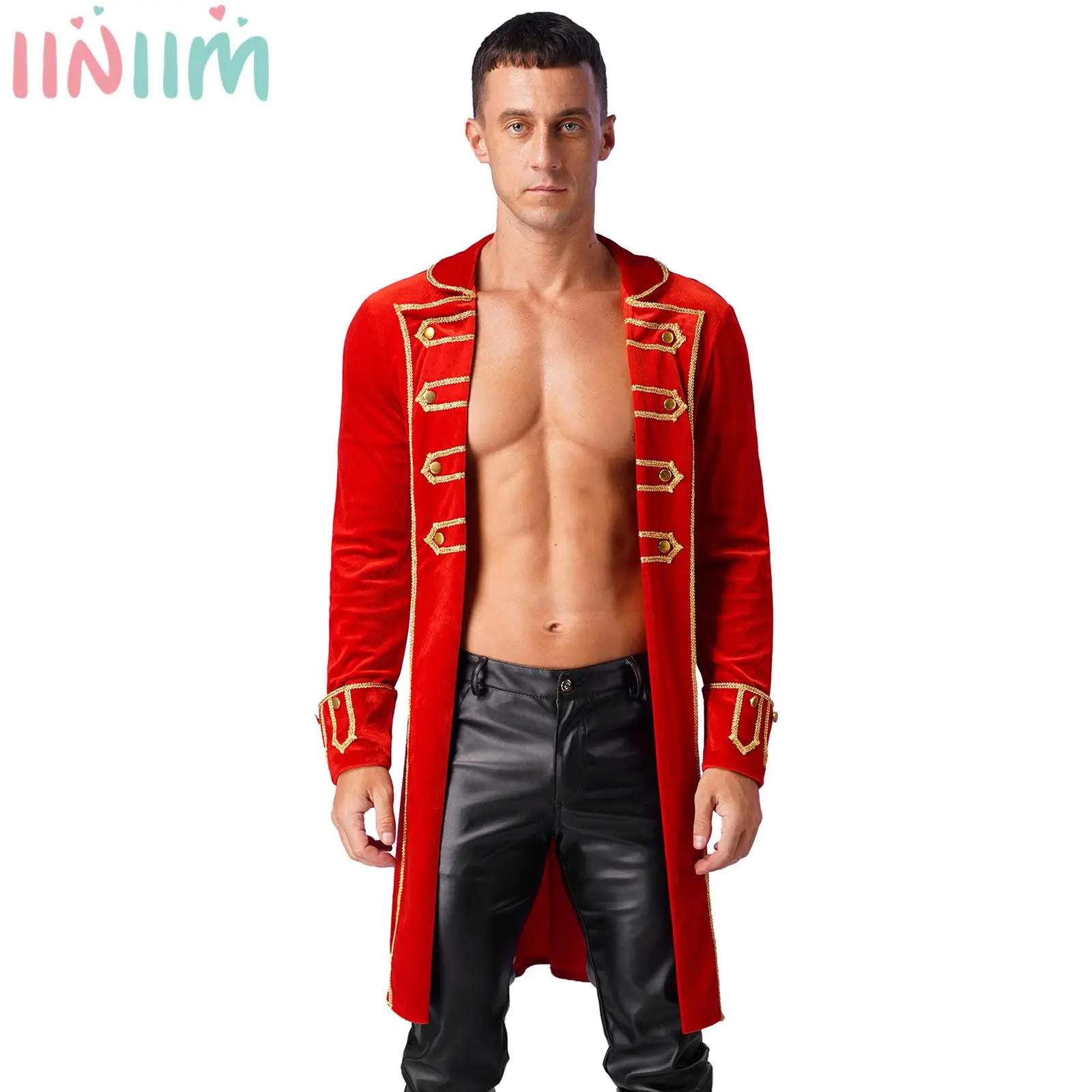 

Mens Steampunk Vintage Pirate Tailcoat Jacket Formal Gothic Victorian Long Coat Outerwear for Halloween Cosplay Party