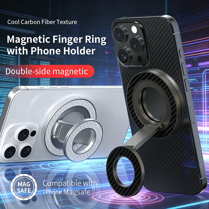 Double-sided Strong Magnetic Holder for Magsafe Desktop Super Magnet Stand for iPhone 17 16 Pro Samsung Folding Portable Support