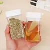 4Pcs/Set Transparent Spices Jar Oil Kettle Combination Kit Sealed Moisture-proof Seasoning Storage Box with Compartment Base 3